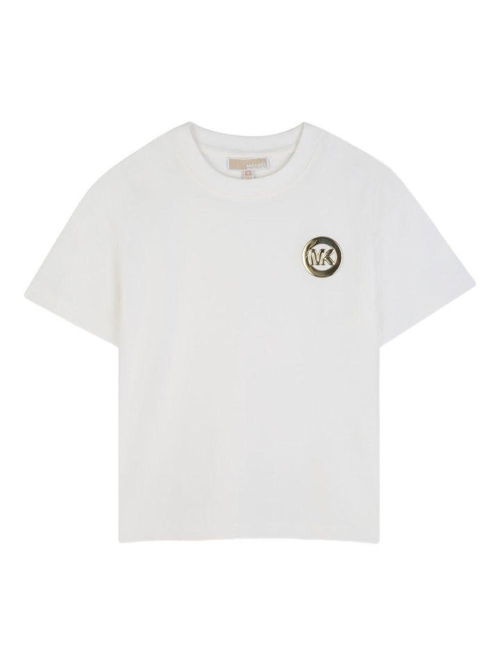 T-shirt bianca per bambina R30604 117 Michael Kors Kids 