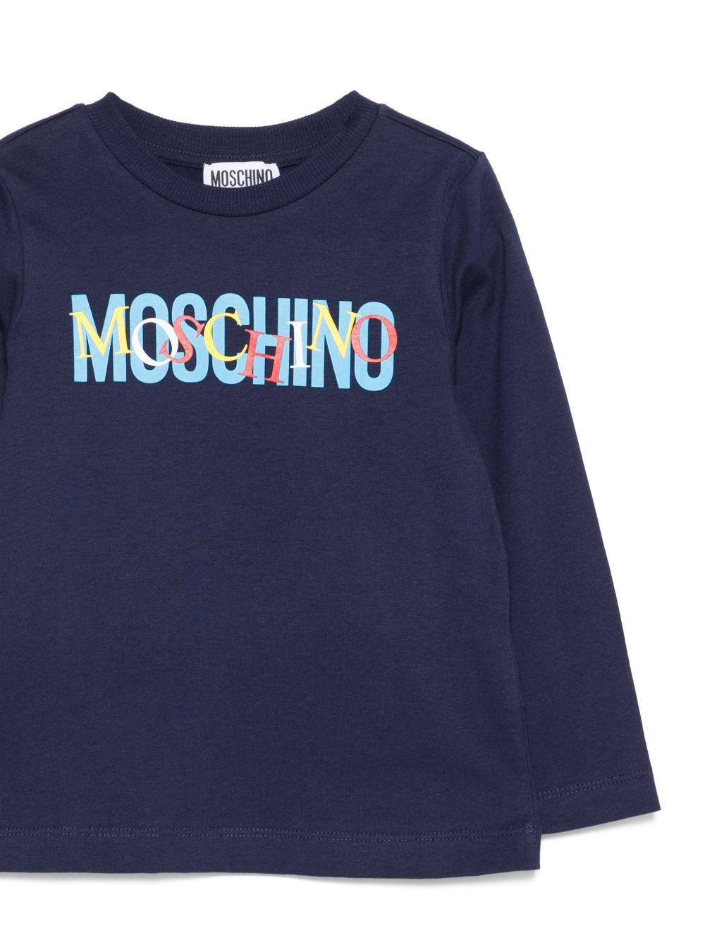 T-shirt blu per bambino HUO00YLAA10 40016 Moschino Kids 