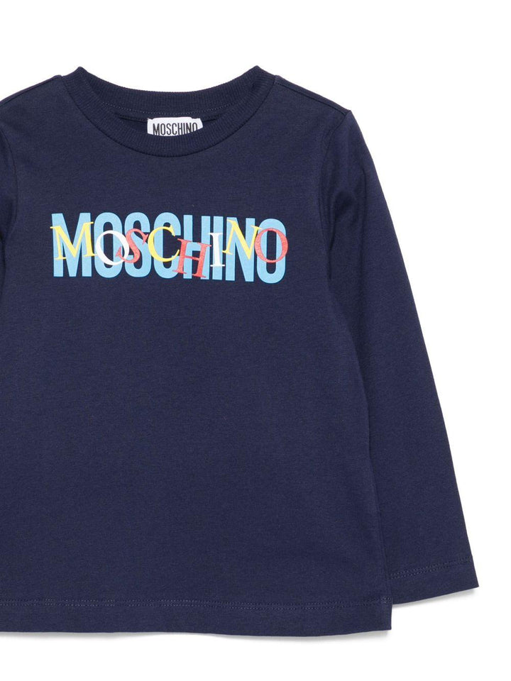 T-shirt blu per bambino HUO00YLAA10 40016 Moschino Kids 