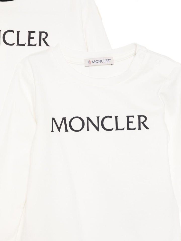 Kit tutina bianca/nero per neonato 9518P000048392E F07 Moncler Kids 