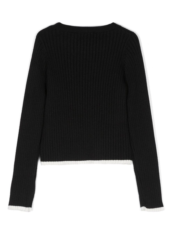 Black T-shirt for girls with logo