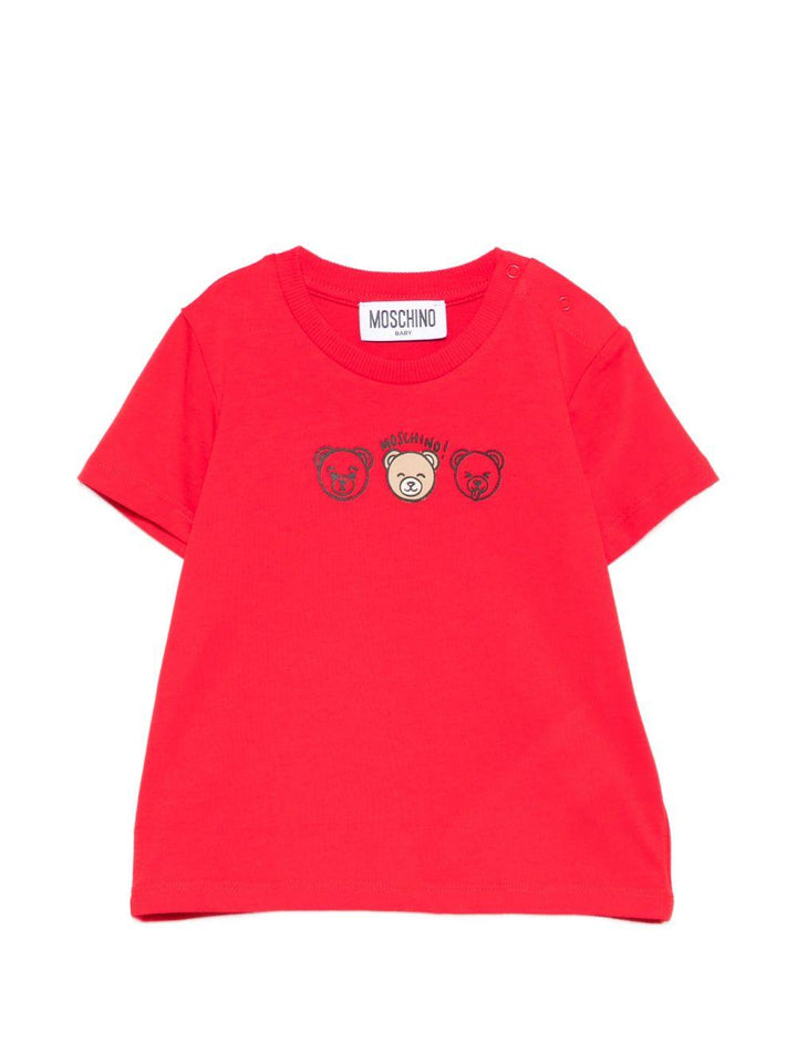 T-shirt rossa per neonato MUM04OLAA24 50109 Moschino Kids 