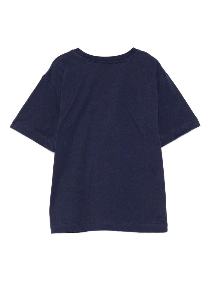 T-shirt blu navy per bambino HMM05GLAA10 40016 Moschino Kids 