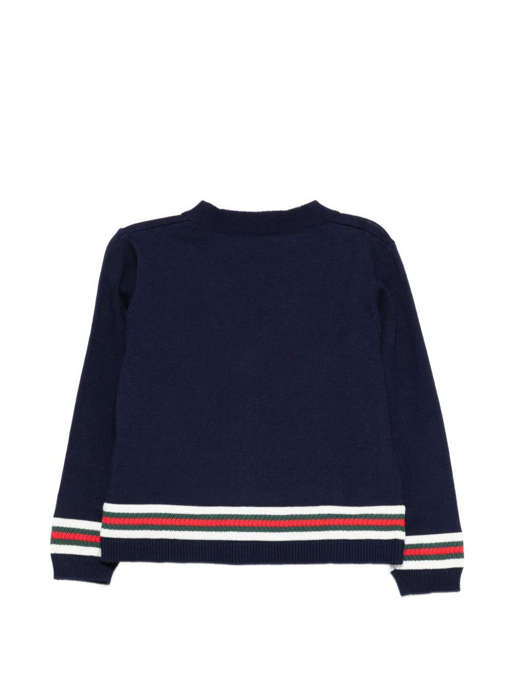 Cardigan blu per neonato 852858XKFDC 4044 Gucci Kids 