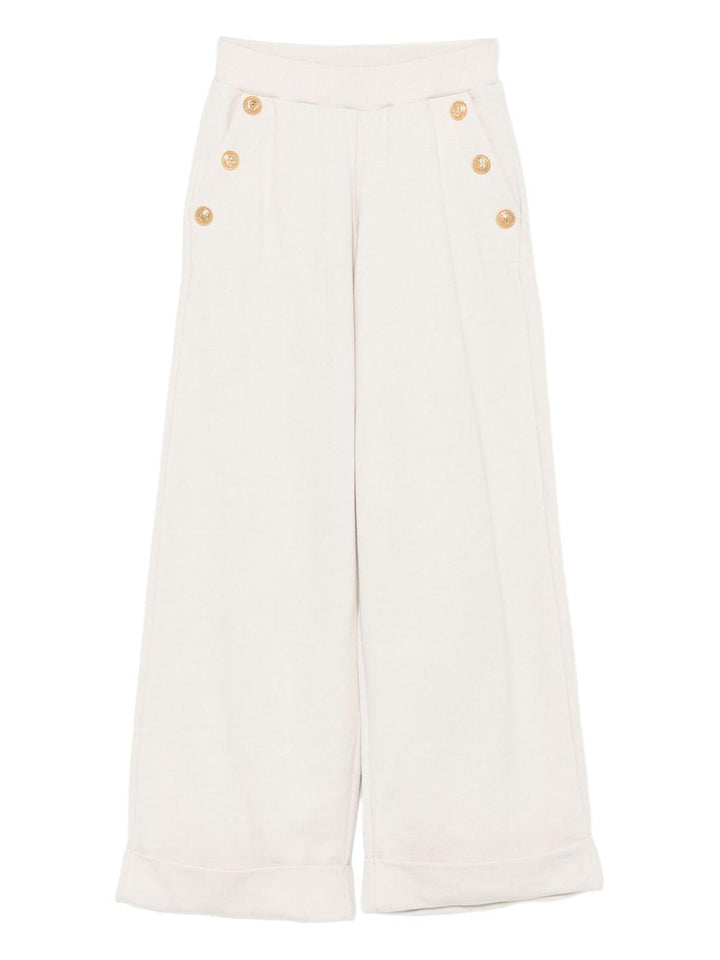 Pantalone crema per bambina BX6A40Z3183 107OR Balmain Kids 