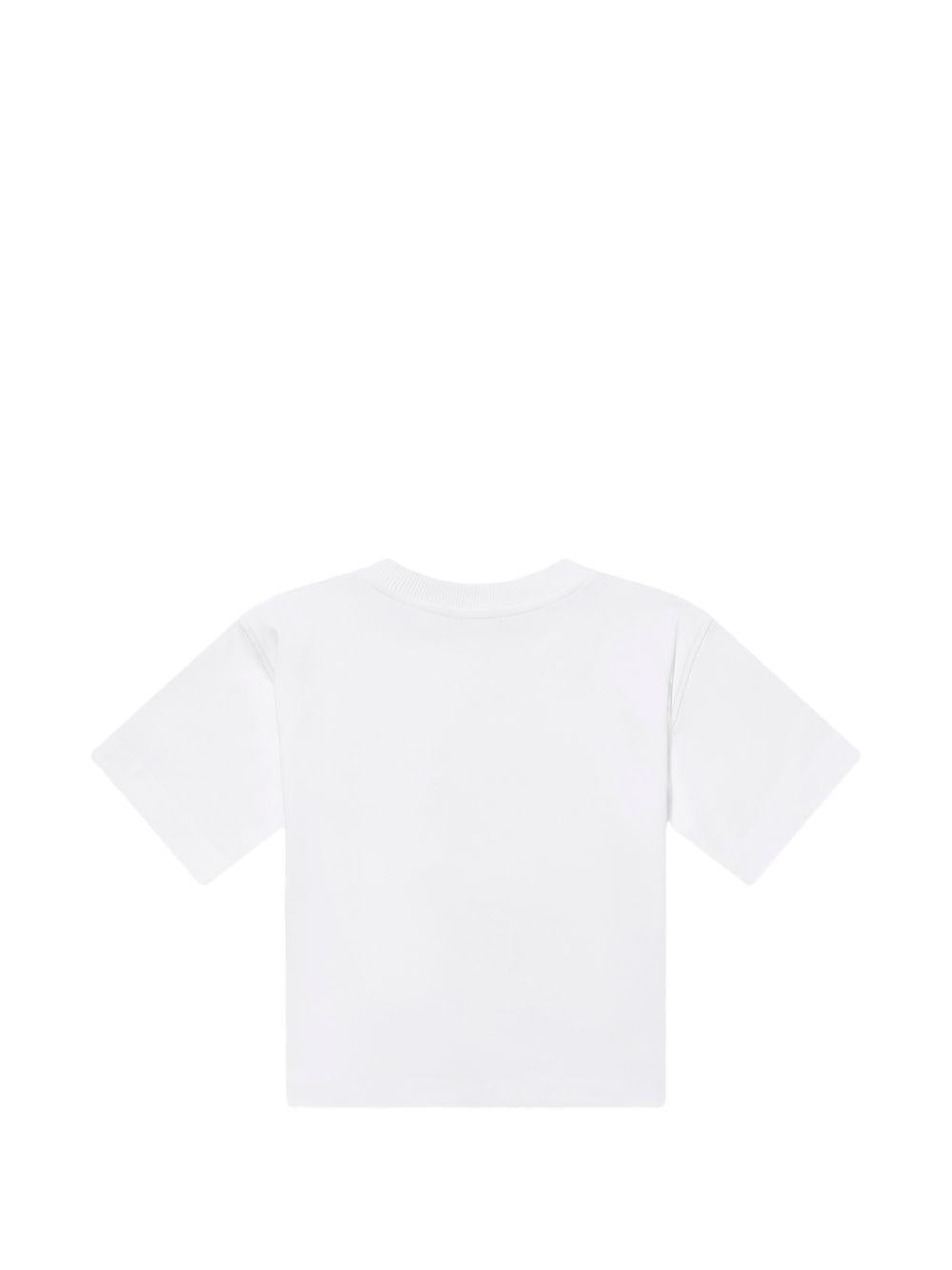 T-shirt bianco per bambino HUM05MLAA01 10101 Moschino Kids 