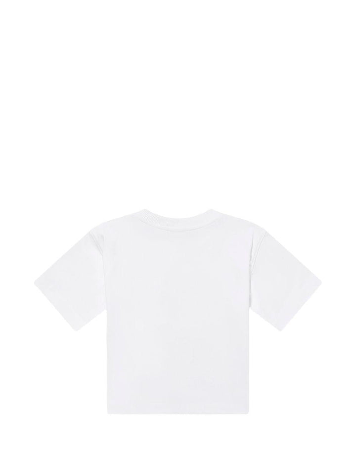 T-shirt bianco per bambino HUM05MLAA01 10101 Moschino Kids 