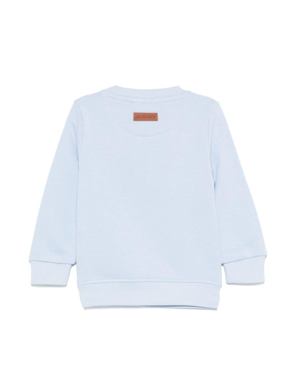 Felpa blu polvere per neonato con logo TIA24080FE BLLI Trussardi Kids 