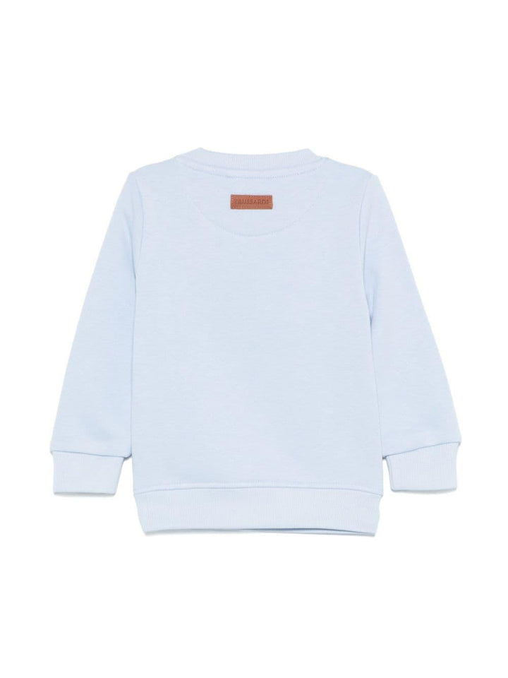 Felpa blu polvere per neonato con logo TIA24080FE BLLI Trussardi Kids 