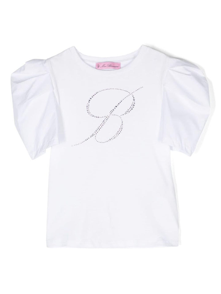 White t-shirt for girls with logo