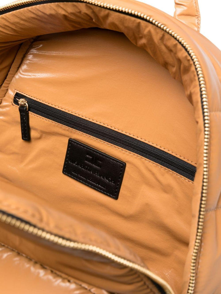 Golden brown backpack for girls with logo