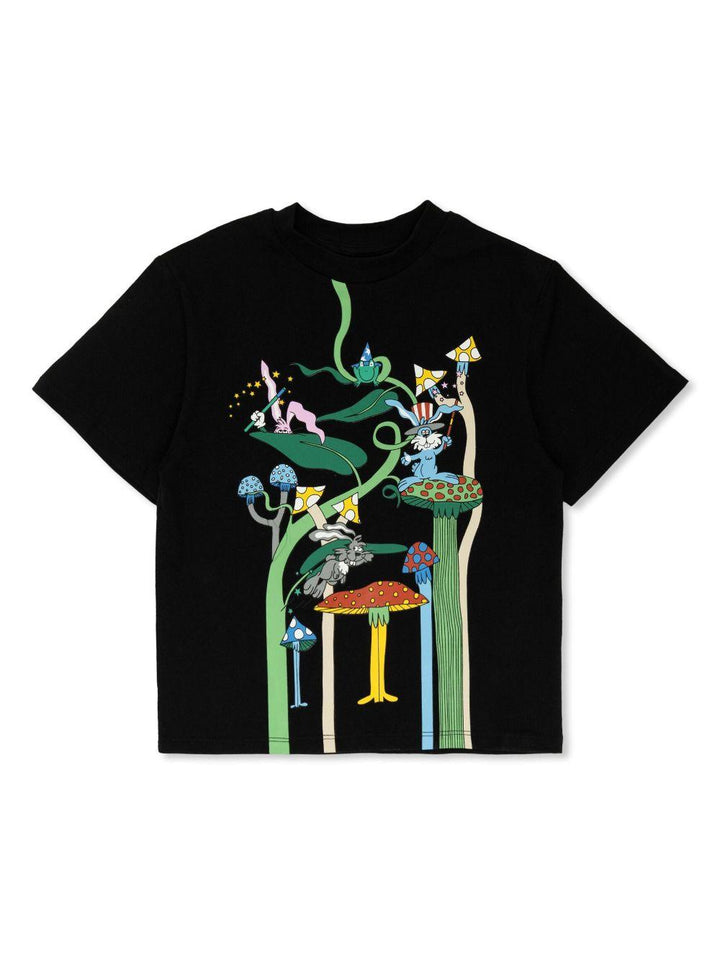 Black T-shirt with print for children