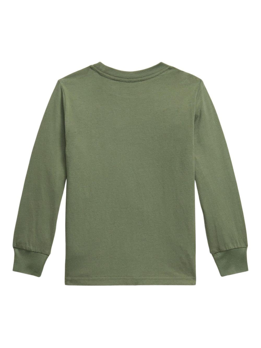 T-shirt verde oliva per bambino 322854677 101 Ralph Lauren Kids 