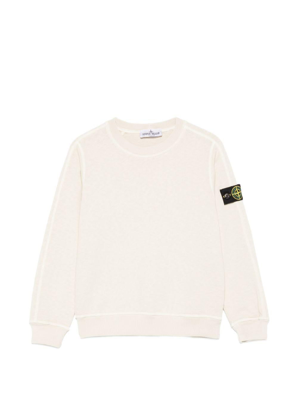 Felpa bianco sporco per bambino 66100012S0060 V0197 Stone Island Kids 