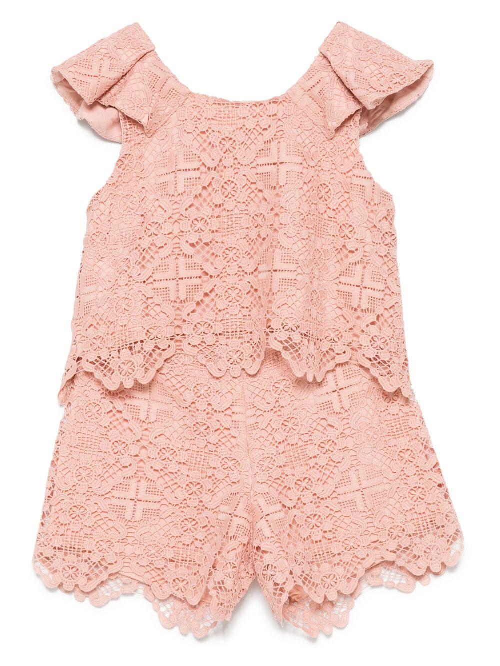 Completo rosa salmone per bambina