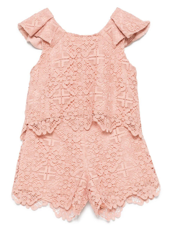 Completo rosa salmone per bambina