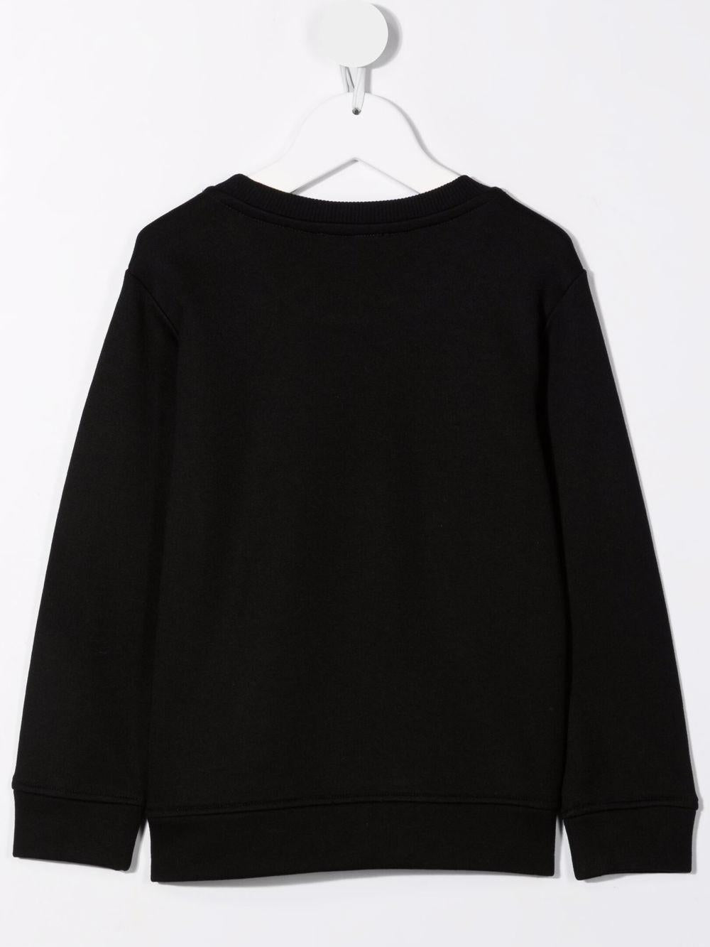 Black cotton blend sweatshirt for boys