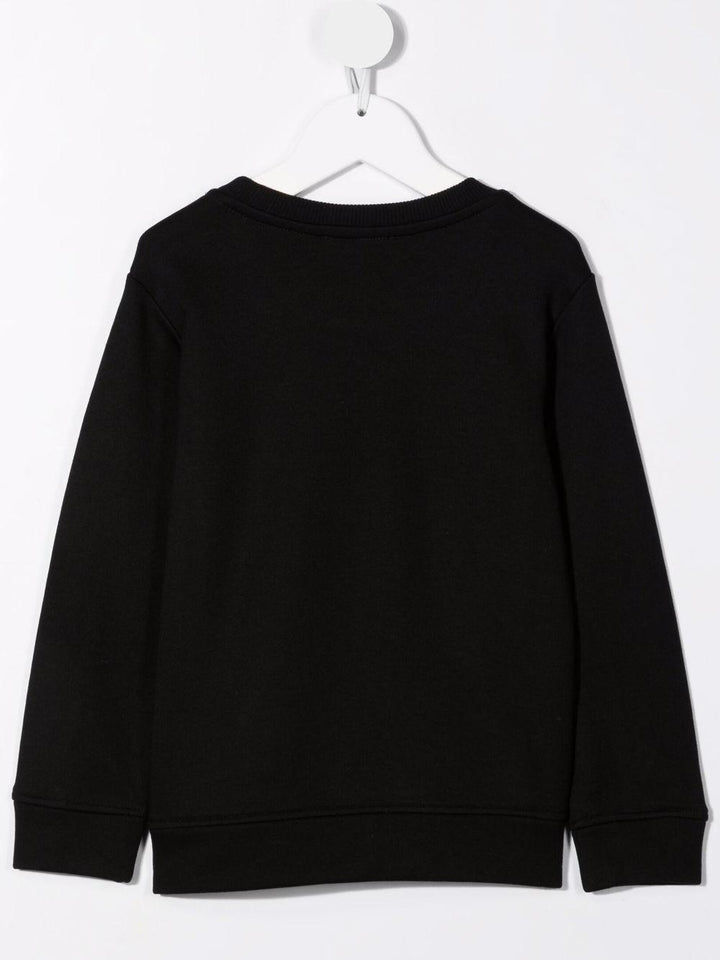 Black cotton blend sweatshirt for boys