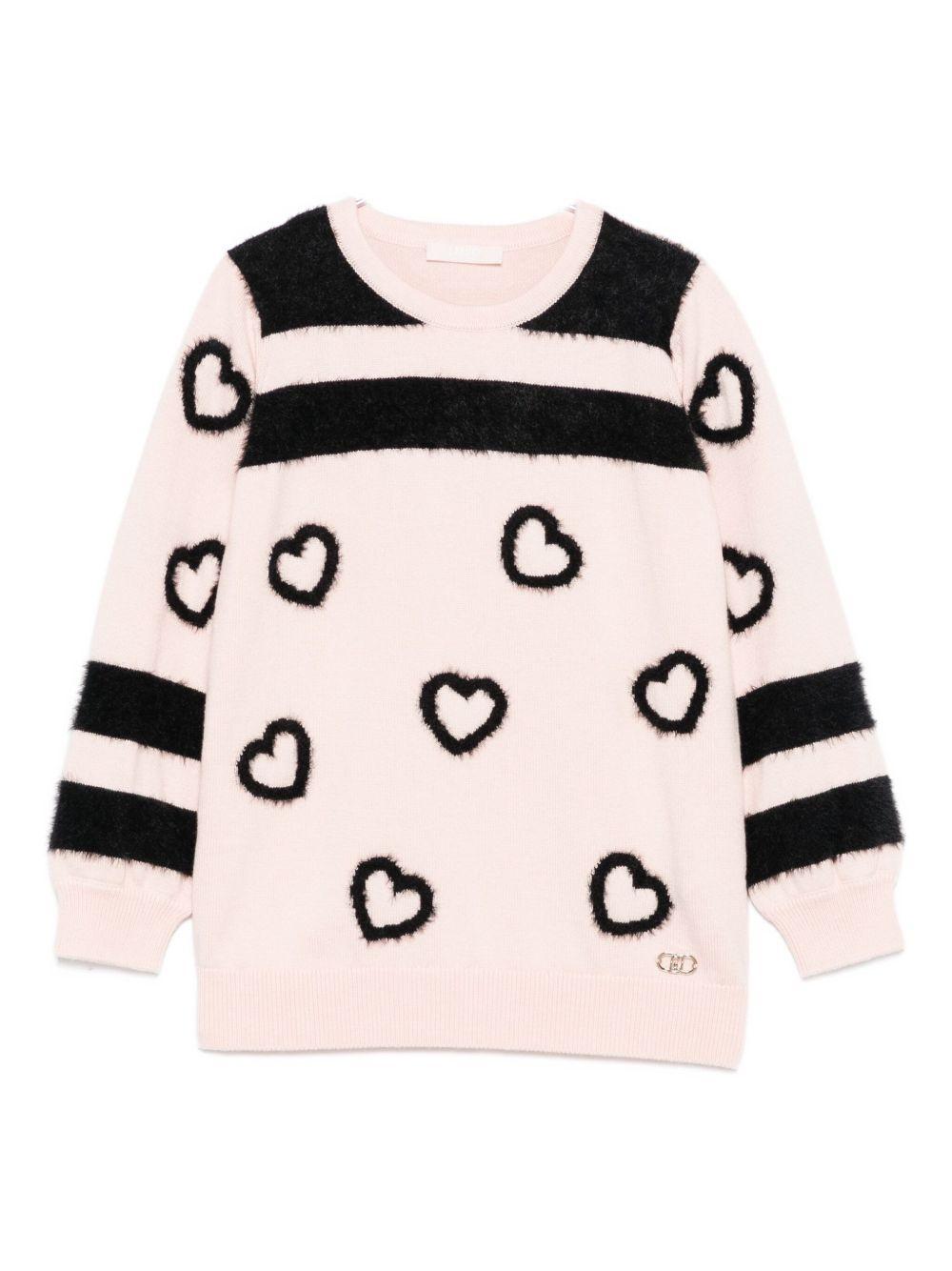 Maglione rosa chiaro per bambina KF5032MA07E M9687 Liu Jo 