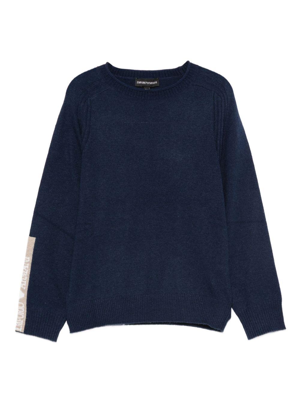 Maglione blu navy per bambino EB000647AF17340 UB130 Emporio Armani Kids 