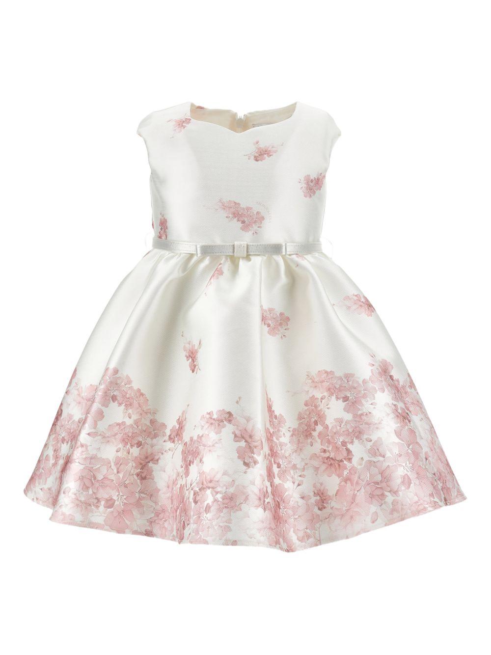Abito bianco/rosa per neonata 73G9057673 0191 Monnalisa Kids 