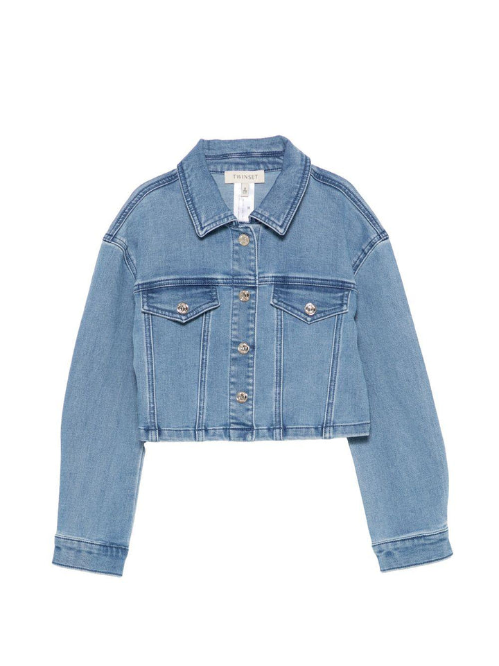 Giacca jeans blu per bambina 261GJ2080 03451 Twin Set 