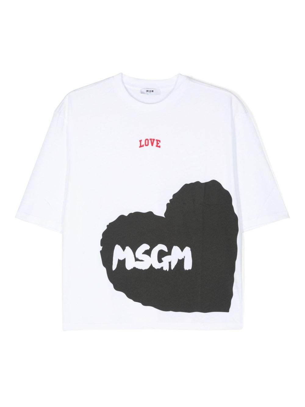 T-shirt per bambina in cotone bianca