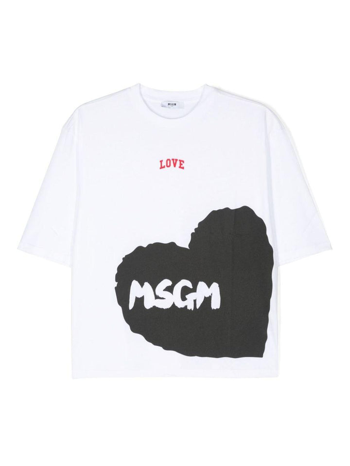 T-shirt per bambina in cotone bianca