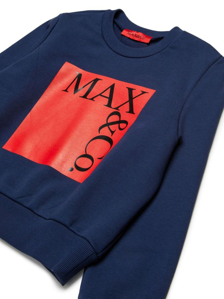 Indigo/red/black sweatshirt for girls by Max&amp;co Kids