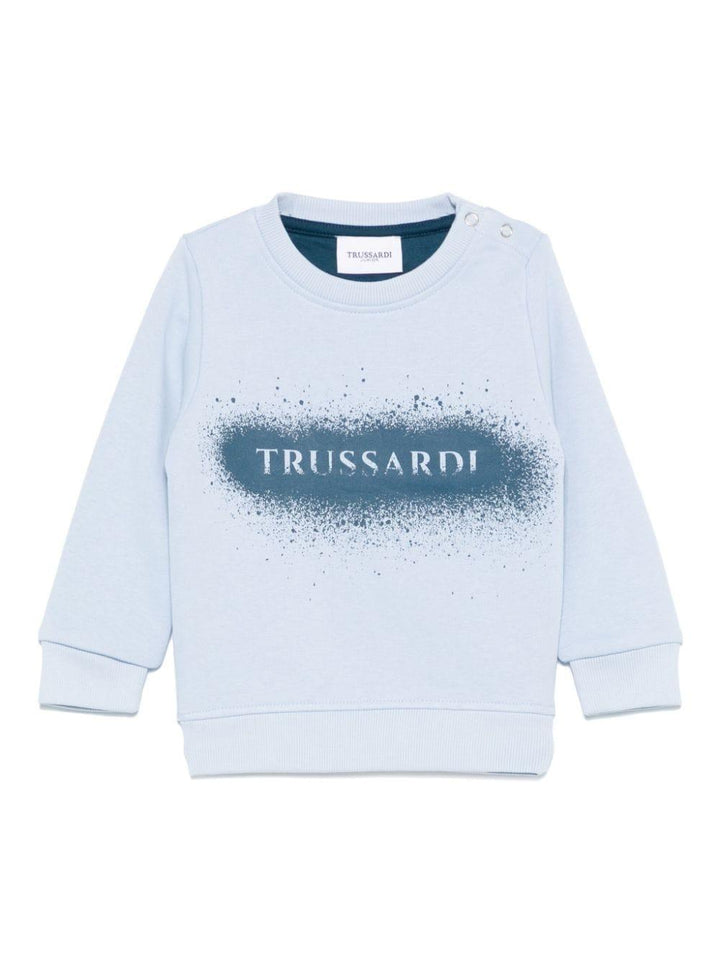 Felpa blu polvere per neonato con logo TIA24080FE BLLI Trussardi Kids 