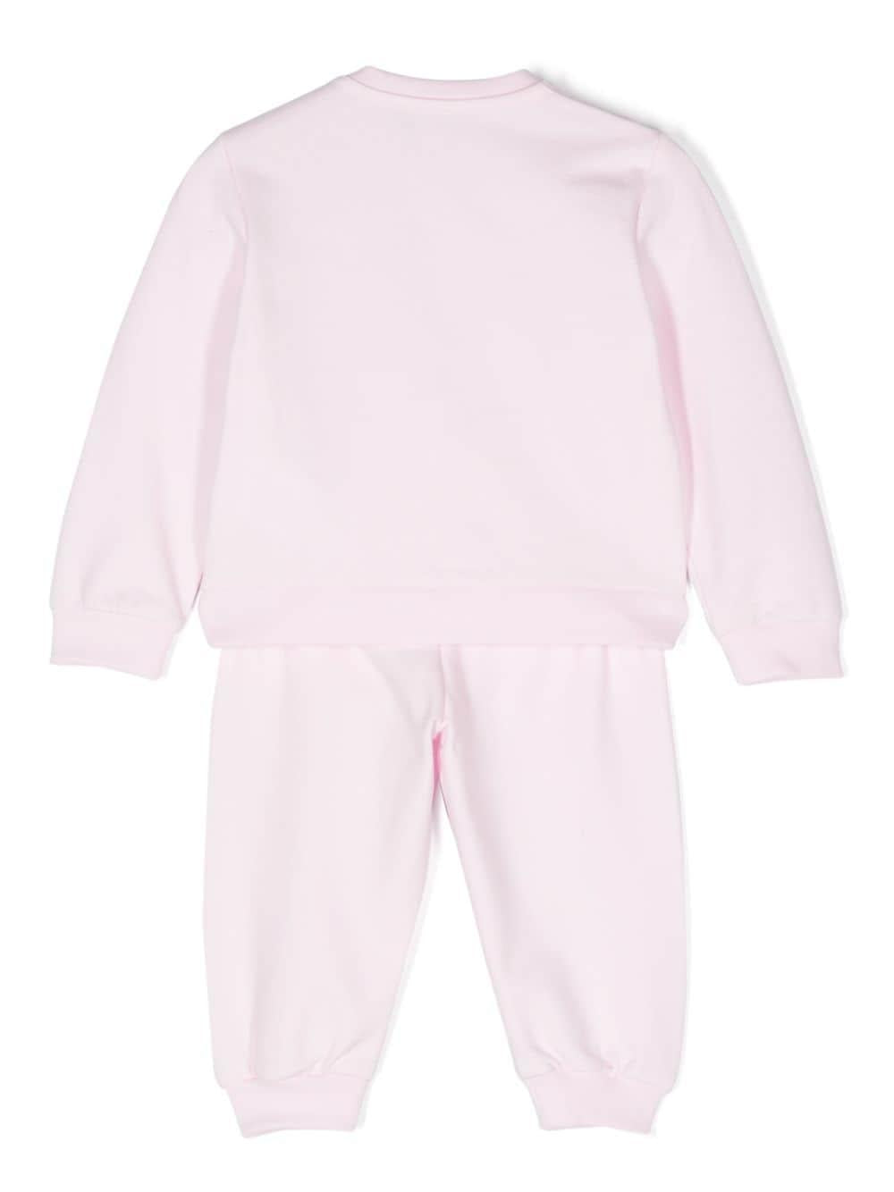 Completo sportivo per neonata in cotone rosa chiaro