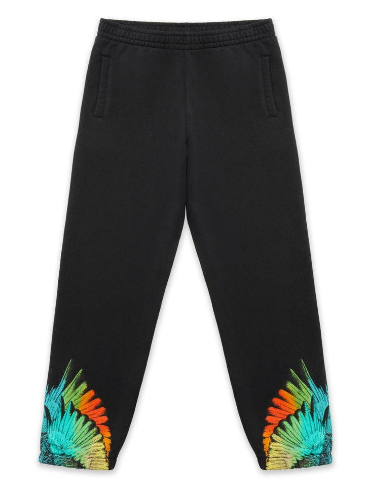Pantalone per bambino in cotone nero CBCH009F24FLE001 1084 Marcelo Burlon Kids 