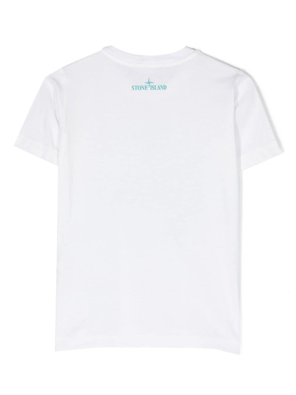 White t-shirt for boys with logo