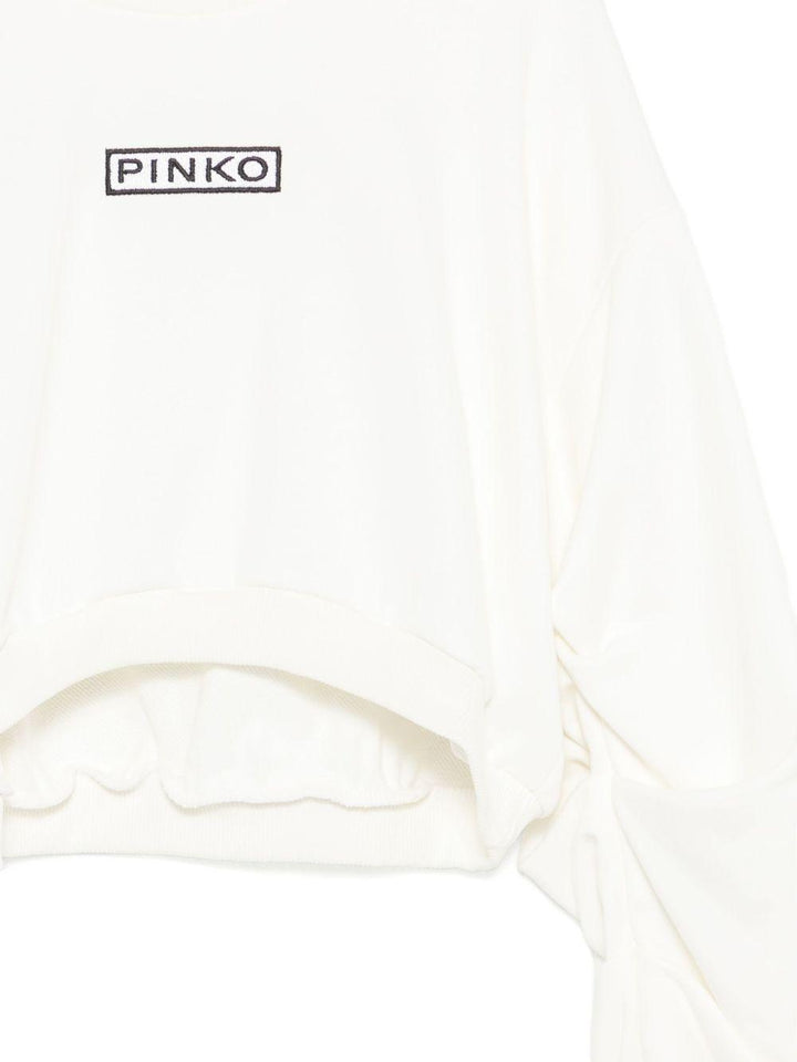 Felpa bianca per bambina KFFE012CFF013 D855 Pinko Kids 