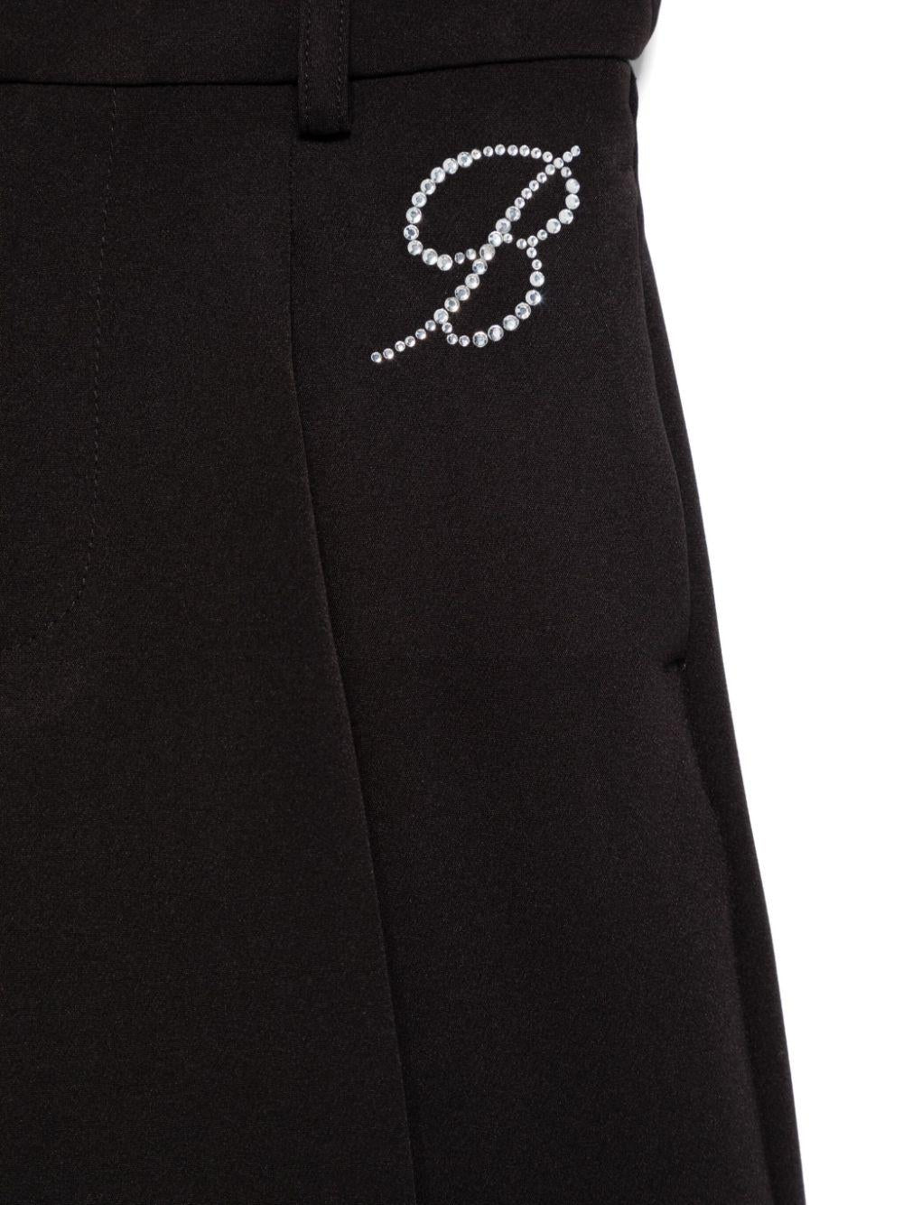 Black trousers for girls with logo