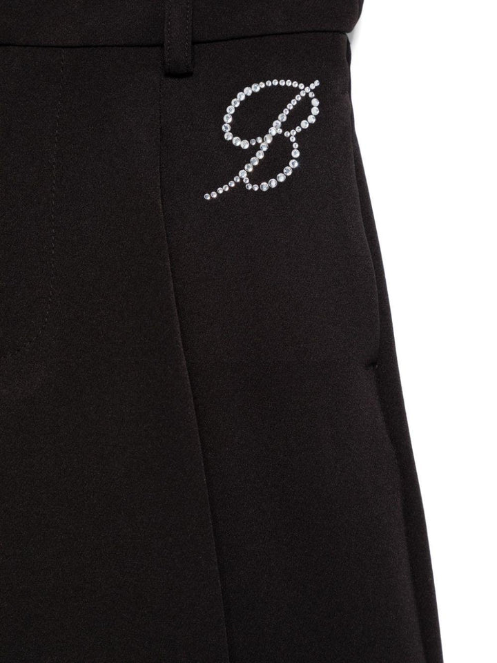Black trousers for girls with logo