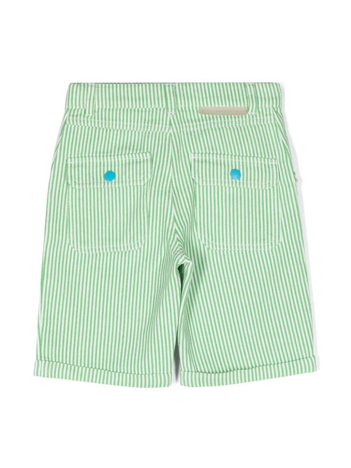 Green Bermuda shorts for boys with logo