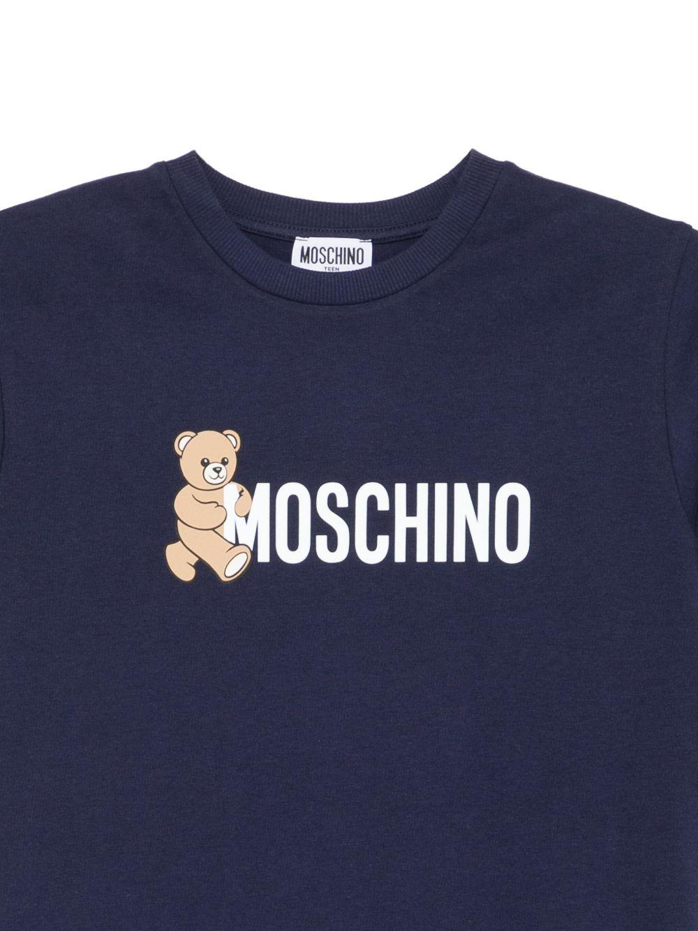 T-shirt blu navy per bambino HPM058LAA34 40016 Moschino Kids 
