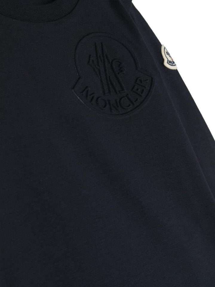 T-shirt blu per neonato con logo 9518D000048790N 778 Moncler Kids 