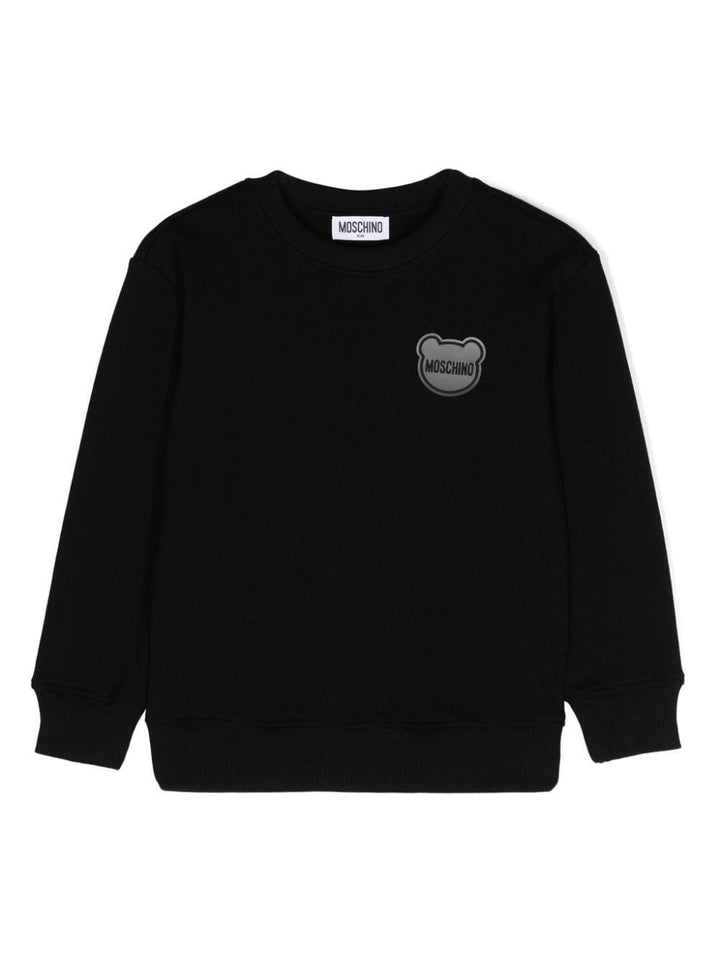 Unisex black cotton sweatshirt
