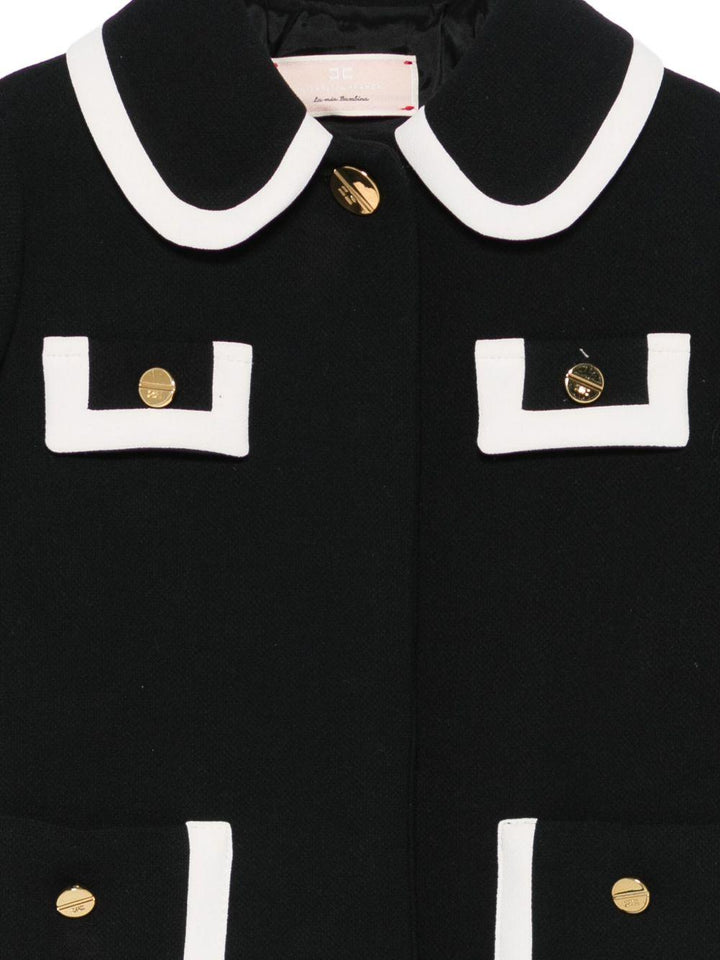 Cappotto nero per bambina EGCT0040TV094 D748 Elisabetta Franchi Kids 