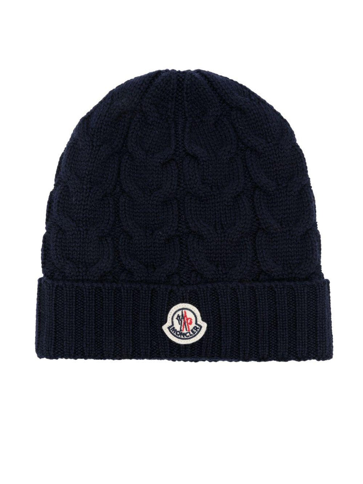 Cappello blu navy per bambino 9543B0002504S02 778 Moncler Kids 