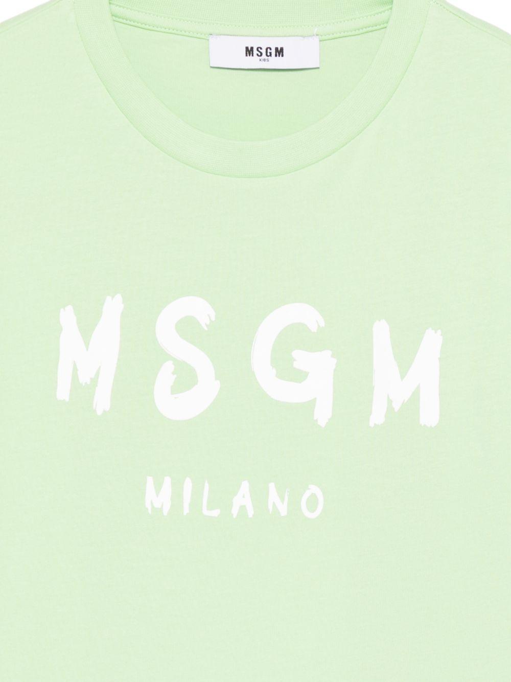 T-shirt verde per bambino S6MSJUTH001 MS077 Msgm Kids 