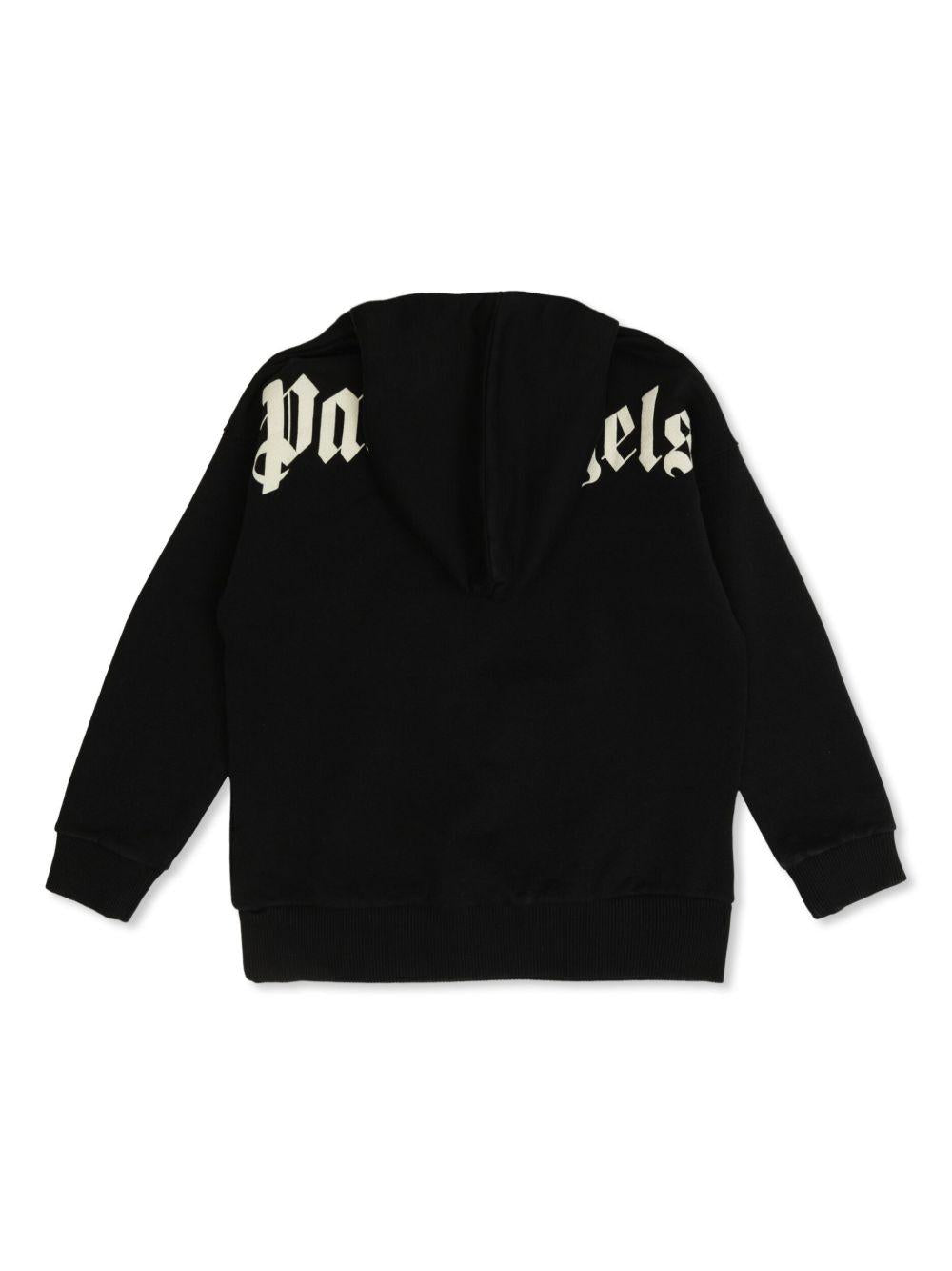 Felpa nera per bambino PBBB011C99FLE002 1003 Palm Angels Kids 
