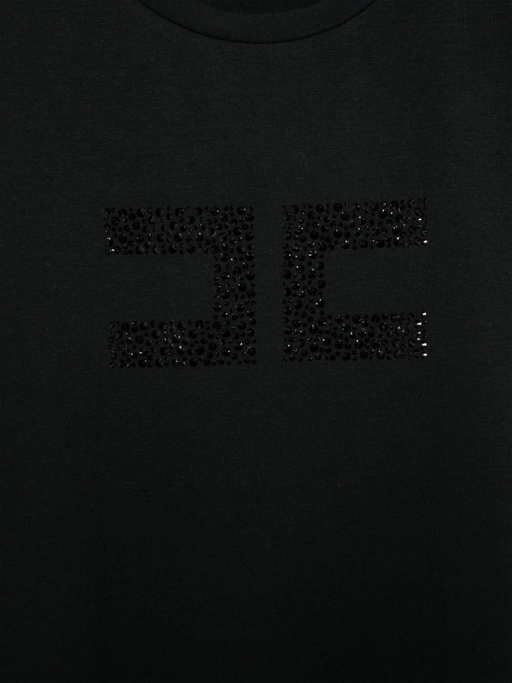 T-shirt nera per bambina EFTS2260JE006 D206 Elisabetta Franchi Kids 