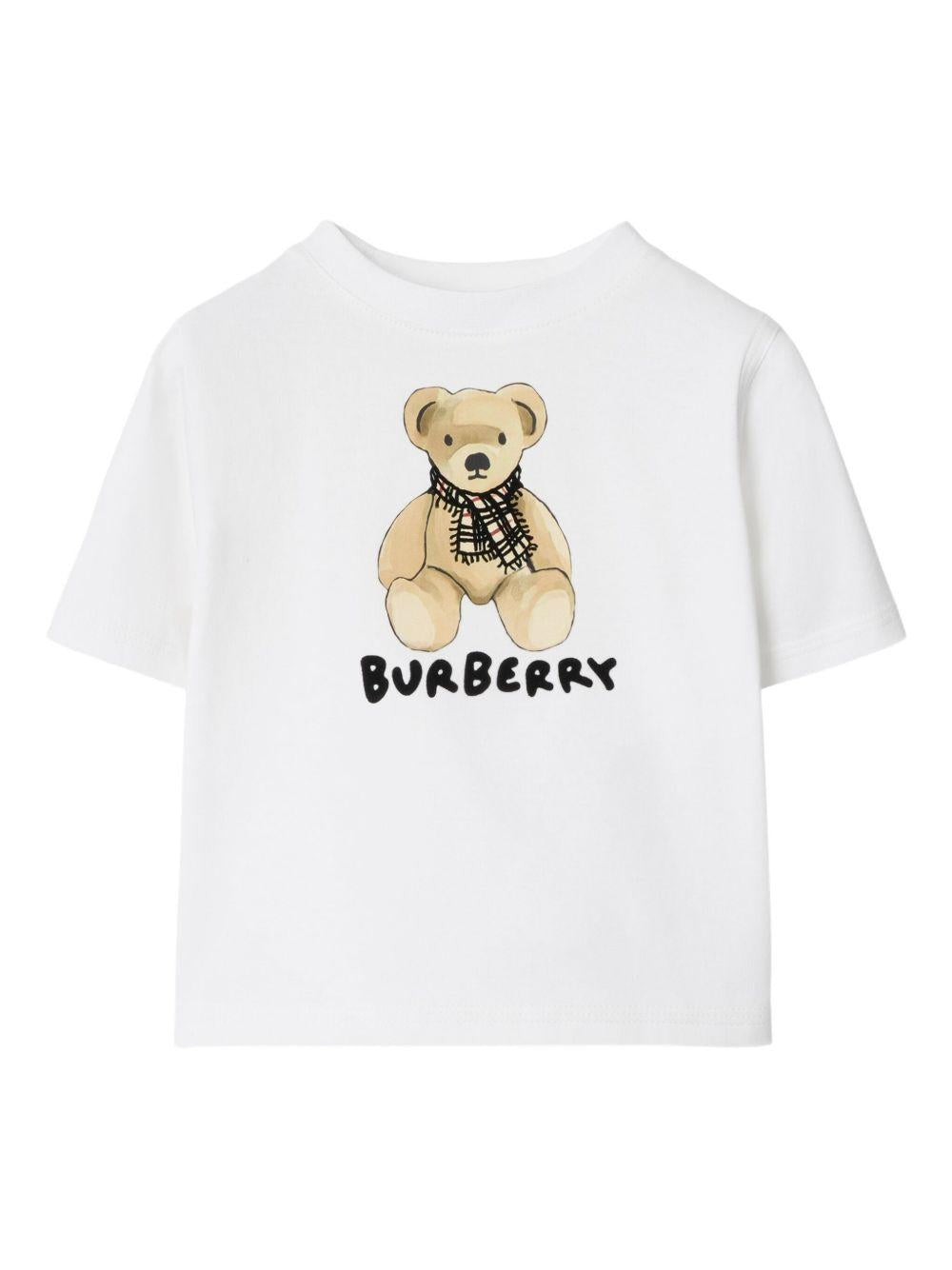 T-shirt bianco per neonato 8112507 A1464 Burberry Kids 