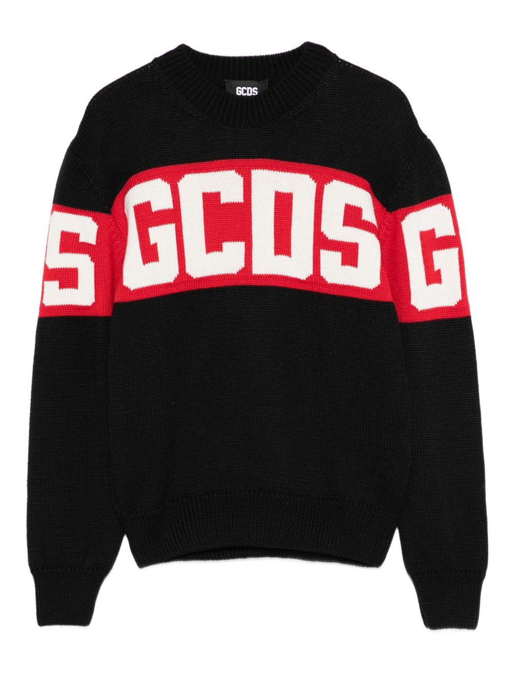 Maglione nero/rosso per bambino B2JU1526BA7 99 Gcds Kids 