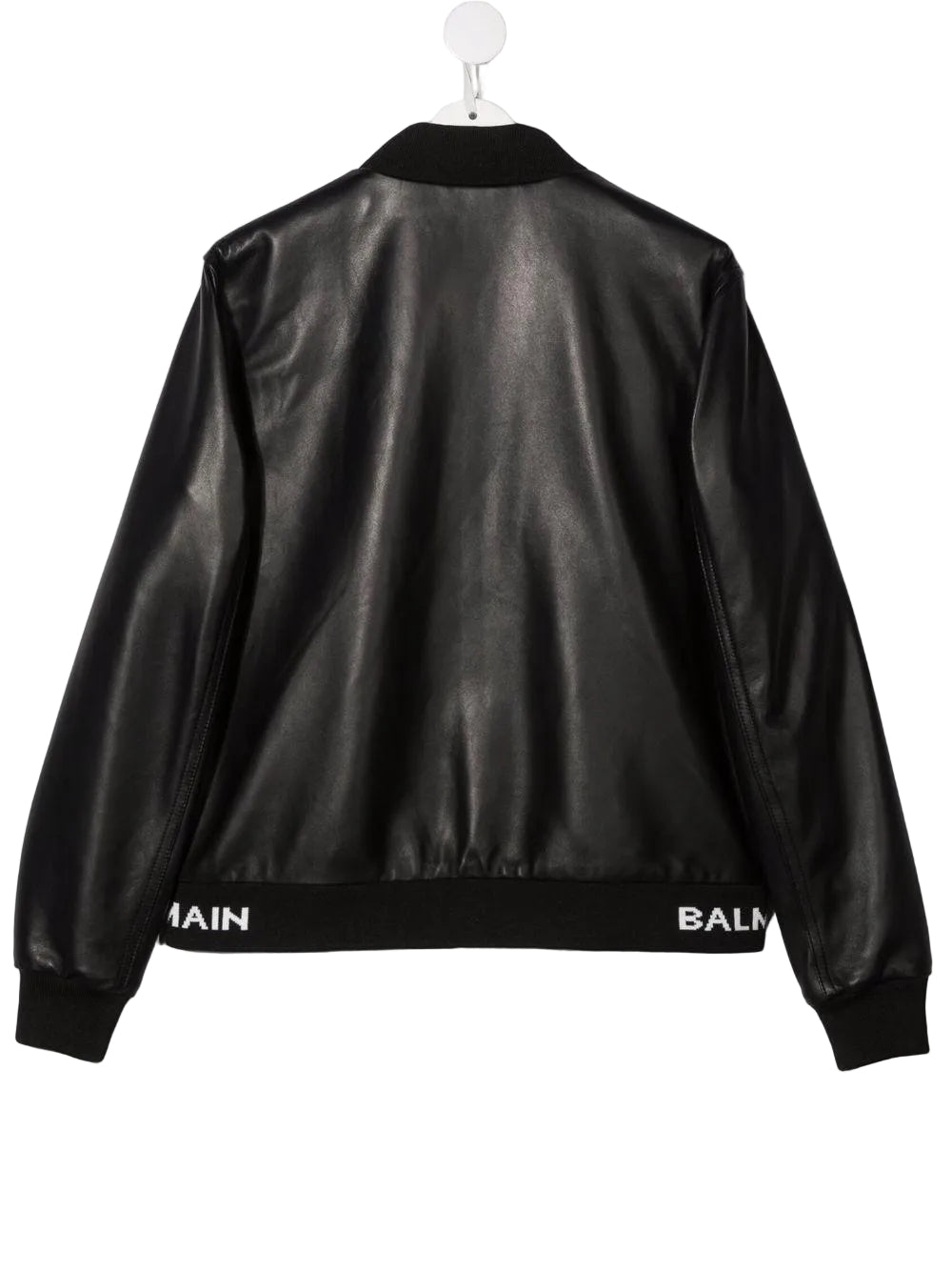 Giacca nera per bambino in pelle 6Q2620Y0028 930 Balmain Kids 