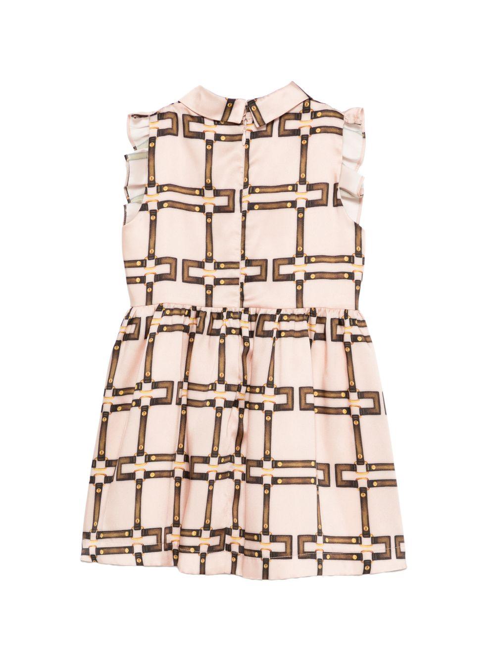 Abito rosa/marrone per bambina EGAB2300TVE02 C053 Elisabetta Franchi Kids 