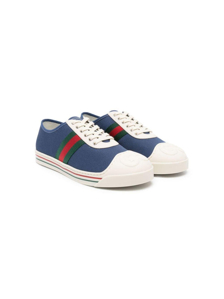 Blue sneakers for children with logo